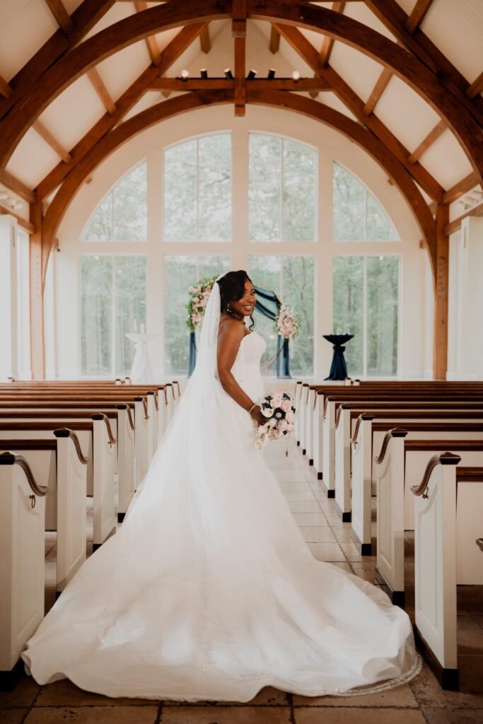 bride in a cathedral